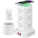 Extension Cord with Multiple Outlets, SMALLRT Power Strip Tower, 10FT Outlet Extender with 12 AC Outlets 4 USB, Power Strip with USB Ports for Home Office Dorm Room,Overload Protection