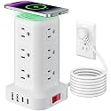Extension Cord with Multiple Outlets, SMALLRT Power Strip Tower, Outlet Extender with 12 AC Outlets 4 USB, 6.5FT Extension Cord for Home Dorm Room, Office Supplies,Overload Protection