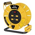 Extension Cord Storage Reel with 4-Grounded Outlet