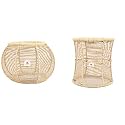 EXTENSO Eco-Friendly Natural Bamboo Mudda/Chair/Muddha Sitting Stool for Outdoor/Indoor/Furnishing (Yellow)-Combo Set of 2