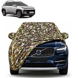 exter 100 waterproof car cover  dustproof sun protection cover  soft cotton lining  triple stitched  mirror pocket  antenna pocket  all weather body cover army