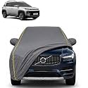 Exter 100% Waterproof Car Cover | Dustproof Sun Protection Cover | Soft Cotton Lining | Triple Stitched | Mirror Pocket | Antenna Pocket | All Weather Body Cover (Grey with Yellow Piping)