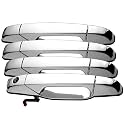 Exterior Door Handle Chrome 4 PCS Front Rear Driver & Passenger for 2007-2013 Chevy Silverado Suburban Tahoe Avalanche, GMC Sierra Yukon, Cadillac Escalade Replaces 22738721 22738722 22738725