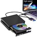 External CD/DVD Drive USB 3.0 Portable RW Drive/DVD Player for Laptop Desktop PC Windows Linux OS Mac Black