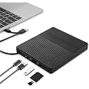External CD DVD Drive, USB 3.0 & Type-C CD-RW DVD-R Combo DVD Burner with SD/TF Slot, 2X USB 2.0 Port CD/DVD Drive for PC Laptop ComputerWindows 10/8/7