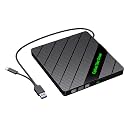 External Disc Drives for Laptop Type C USB3.0 Portable Burners Writer with Card Slot USB Ports Fast Speed Reader