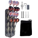 Extguds Dart Display & Stand - 12 Tip Dart Holder, Storage Bag, Mounting Accessories & Sharpening Tool