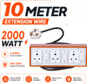 Extocord Heavy Duty Extension Board 3 Socket 3 Switch 2000W 3 Core Cable 10 Meter 3 Socket Extension Boards (Brown, 10 m)