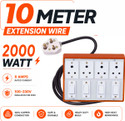 Extocord Heavy Duty Extension Board 4 Socket 4 Switch 2000W 3 Core Cable 10 Meter 4 Socket Extension Boards (Brown, 10 m)