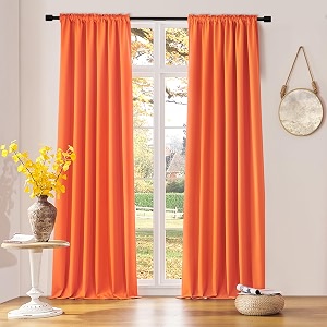 Extra 108 Inch Long Vibrant Orange Curtains
