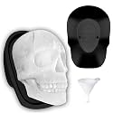 Extra Large 3D Skull Ice Cube Mold Silicone Ice Molds for Whiskey Ice Cube Trays with Funnel for Big Mouth Cup Skull Ice Maker with Resin Chocolate sugar Whiskey Ice Mold for Parties (1 PCS)