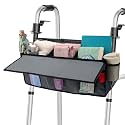 Extra Large Bariatric Walker Basket for 21"-26" Width Folding Walker/Rollators, Extra Wide Walker Storage Baskets with Cup Holder, Lid & Multiple Pocket, Easy to Use Walker Tote Bag for Seniors, Grey.