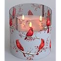 Extra Large Flameless Candles with 3 Wicks, 6"x6" Glass Battery Operated