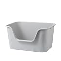 Extra Large Litter Box with High Sides 25.27" Lx17.83 Wx13.11 H,Anti-Splashing,Tool-Free Assembly,Multi Kitty Cat Litter Box,Jumbo (Grey)