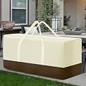 Extra Large Patio Outdoor Waterproof Cushion Storage Bag, Outdoor Cushion Furniture Storage Bag with Handles and Zippered 68 x 30 x 20 Inch, Beige