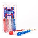 Extra Large Rock Candy Sticks: 12 Red - White - Blue Rock Candy Sticks - USA - Individually Wrapped for Party Favors, Candy Buffet, Showers, Receptions, Old Fashioned Espeez Bulk Candy on a Stick