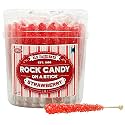 Extra Large Rock Candy Sticks: 36 Red Crystal Rock Candy Sticks - Strawberry - Individually Wrapped for Party Favors, Candy Buffet, Showers, Receptions, Old Fashioned Espeez Bulk Candy on a Stick