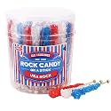 Extra Large Rock Candy Sticks: 48 Red - White - Blue Rock Candy Sticks - USA - Individually Wrapped for Party Favors, Candy Buffet, Showers, Receptions, Old Fashioned Espeez Bulk Candy on a Stick