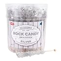 Extra Large Rock Candy Sticks: 48 Silver Rock Candy Sticks - Original Flavor - Individually Wrapped for Party Favors, Candy Buffet, Showers, Receptions, Old Fashioned Espeez Bulk Candy on a Stick