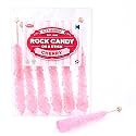 Extra Large Rock Candy Sticks: 6 Pink Cherry Lollipop - Individually Wrapped - Espeez Rock Candy Sticks for Candy Buffet, Birthdays, Weddings, Receptions and Baby Shower