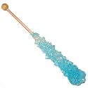 Extra Large Rock Candy Sticks: 6 Light Blue Cotton Candy Lollipop - Individually Wrapped - Espeez Rock Candy Crystal Sticks for Candy Buffet, Birthdays, Weddings, Receptions, Bridal and Baby Showers