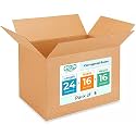 Extra Large Shipping &amp; Moving Boxes 24 x 16 x 16 inches (5-Pack) - Extra Strength 200 lb vs Regular - Corrugated Strong Packing Boxes for Moving - Large Cardboard Box by IDL Packaging