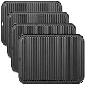 Extra Large Silicone Trivets for Hot Pots and Pans 16x12 Inch, Heat Resistant Hot Pads for Countertops, Hot Dishes, Pot Holders for Kitchen, 4 Piece, Black