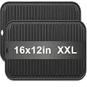 Extra Large Silicone Trivets for Hot Pots and Pans 16x12 Inch, Heat Resistant Hot Pads for Countertops, Hot Dishes, Pot Holders for Kitchen, 2 Pieces, Black
