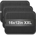 Extra Large Silicone Trivets for Hot Pots and Pans 16x12 Inch, Heat Resistant Hot Pads for Countertops, Hot Dishes, Pot Holders for Kitchen, 3 Pieces, Black