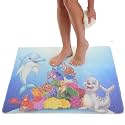 Extra Large Square Shower Mat Non Slip - Stall Shower for Shower Bathroom Non Slip for Shower - Secure Mat for Shower Floor - Safety Shower Mat Loofah (Kids Dolphin 31x31)