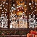 Extra Large Village Christmas Window Clings, Winter White House Stickers