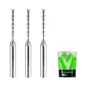 Extra Long 1/8 Router Bit 1/4 Shank, Spiral Upcut Router Bits 1/4 Inch Shank 1/8 Inch Cutting Dia. 1-1/4'' CL. 3'' OVL. Carbide CNC Router Bit, Ideal for Wood Inlay, Plunge Plastic 3PCS