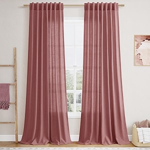 Extra Long Canyon Rose Linen Curtains 120
