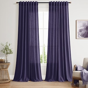Extra Long Curtain Purple Morden Linen Blend