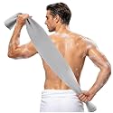 Extra Long Exfoliating Washcloth, Japanese Shower Towel, Gray (Intensive)