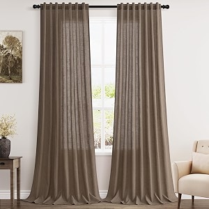 Extra Long Light Brown Curtains 2 Panels