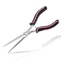 7" Extra Long Needle Nose Pliers for Jewelry Making, Serrated Jaws