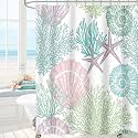 Extra Long Shower Curtain 72x84 Inch, Tall Nautical Coastal Bathroom Decor
