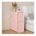 Extra Narrow w/2 Solid Wood Drawers Modern Small Slim Bedside Table Sofa Locker End for Bedroom Living Room Dorm