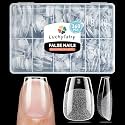 Extra Short Coffin Nails Tips: XS Pre-shape Press on Short Nails Full Cover Gel Tips 360Pcs, 12 Sizes Clear Coffin Nail Acrylic False Fake Nails Extension DIY Salon