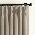 Extra Short Linen Blackout Double Layer Kitchen Curtains 45 Inches Long 2 Panels, Burlywood Birch Memory Trained Pinch Pleated Thermal Insulated Curtain Boho Soundproof Room Darkening Windows Drapes