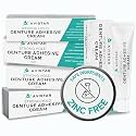 Extra Strong Denture Adhesive Cream, 12 Hour Hold Dental Glue, Waterproof, Zinc & Fluoride Free, Easy Apply Nozzle, Seals Food Out for Comfort, Mint Flavor (5 Pack, 7 Fl Oz)