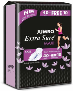 extra sure sanitary pad new jumbo xxxl size sanitary pad pack of 4010 pantyliner free ps sanitary pad pack of 50
