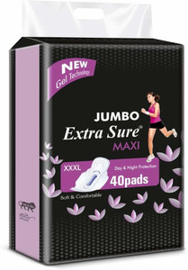 extra sure xxxl 320 mm ultra clean soft thin dry cottony sanitary napkin pad with wing for women girl 40 sanitary pad pack of 40