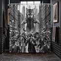 Extra Tall Shower Curtain XL Funny Cool Cat, 70 x 78 Inchs