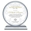 Extra-thick 6” Personalized Appreciation Gift Plaque for Happy Retirement Boss, Employee, Pastor, Pure K9 Crystal Clear Glass Circle Award with custom Name and Company LOGO (S - 6")