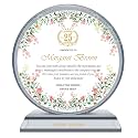Extra-thick 6” Personalized Appreciation Gift Plaque for Retirement Women Boss, Employee, Pastor, Pure K9 Crystal Clear Glass Circle Award with custom Name and Company LOGO (S - 6")