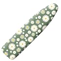 Extra Thick Ironing Board Cover and Pad, 15x54 Ironing Board Cover, Resist Scorching and Staining,Elastic Edges,Sage Green White Daisy Spring Flowers