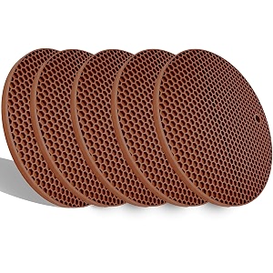 extra thick silicone trivets pot holder and oven mitts heat resistant trivets for hot dishesnonslip insulation honeycomb rubber hot pads for countertopmulti-purpose flexible matsset of 5 coffee