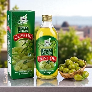 laxmi organic extra virgin olive oil 1l  cold pressed jaitun ka tel  100 pure edible olive oil for cooking salad dressing amp sauting  multipurpose oil for skin hair amp baby massage